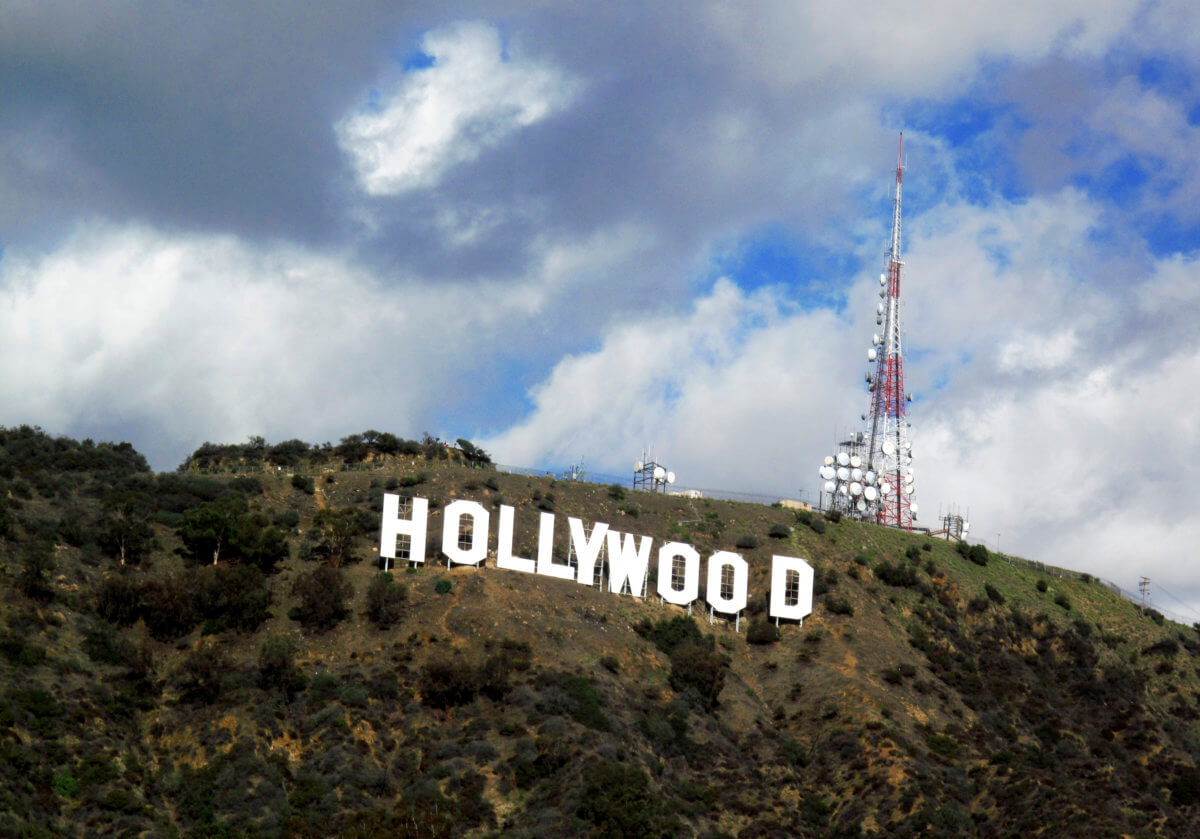 A view of the Hollywood sign in the Hollywood Hills