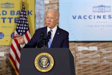 FILE PHOTO: U.S. President Joe Biden visits Clayco construction site, in Elk Grove Village