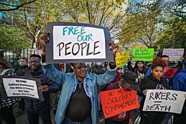 Protestor call for the end of solitary confinement