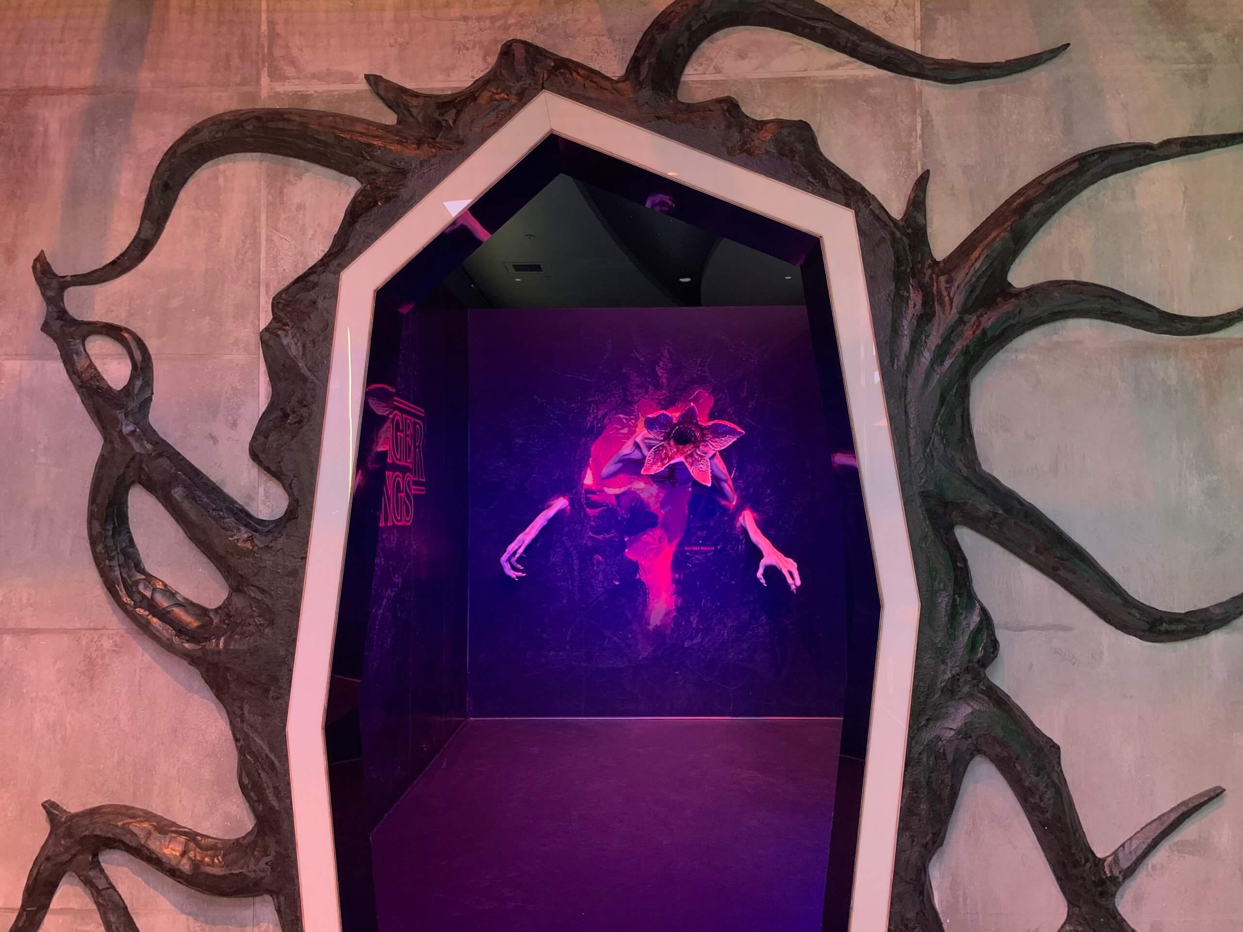 A view of the Stranger Things pop-up store presented by Netflix located in  Time Square in New York. The pop-up store showcases recreated sets, install  Stock Photo - Alamy