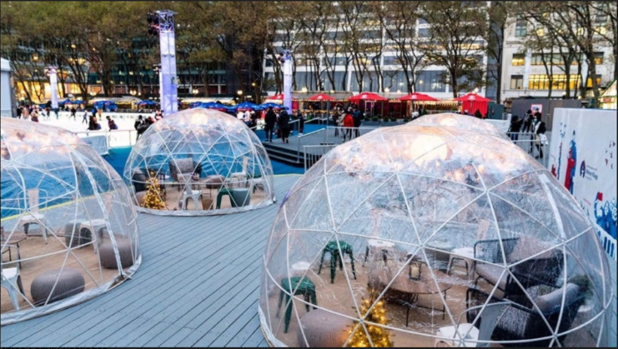 Experience iceless curling and cozy igloos at Bank of America Winter