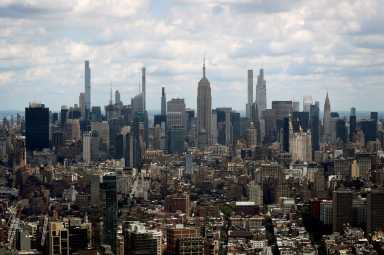 Manhattan skyline.