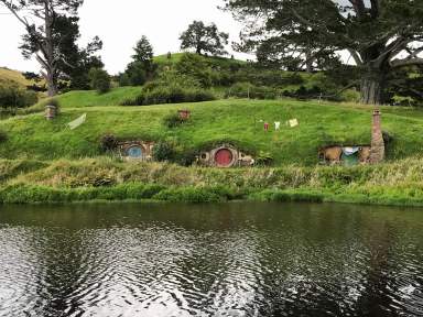 The Hobbiton movie set is pictured in Matamata