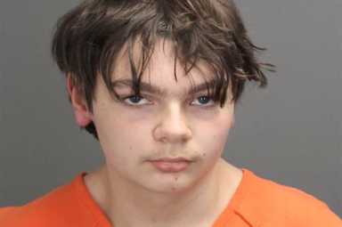 Ethan Crumbley poses in a jail booking photograph taken at the Oakland County Jail in Pontiac