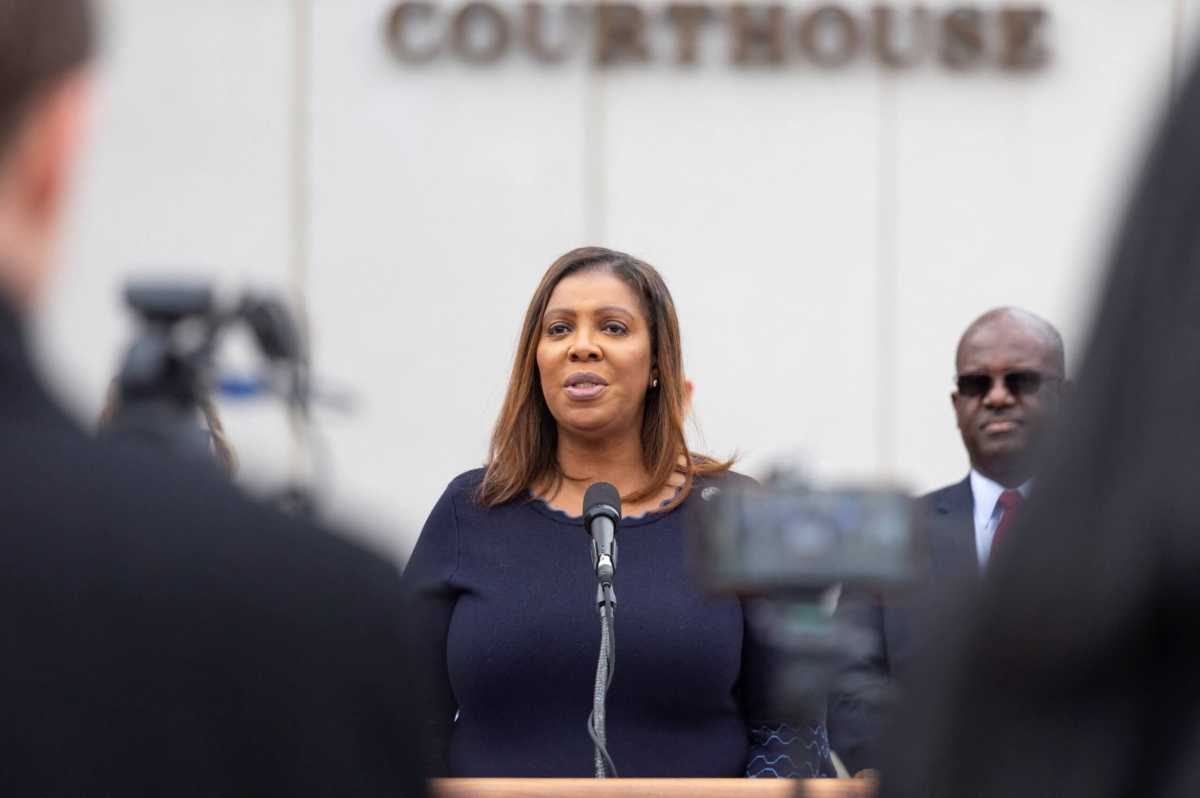 FILE PHOTO: New York State Attorney General Letitia James smiles during an endorsement for governor event