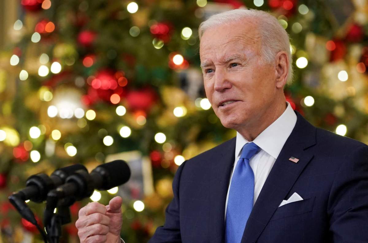 U.S. President Joe Biden speaks about the country’s fight against COVID-19, in Washington