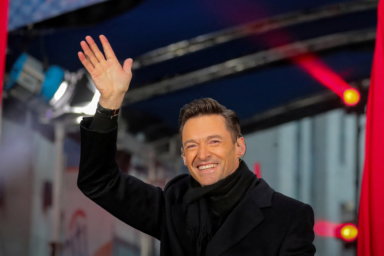 FILE PHOTO: Hugh Jackman waves on NBC’s ‘Today’ show in New York