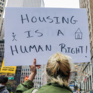 "Housing is a human right!"