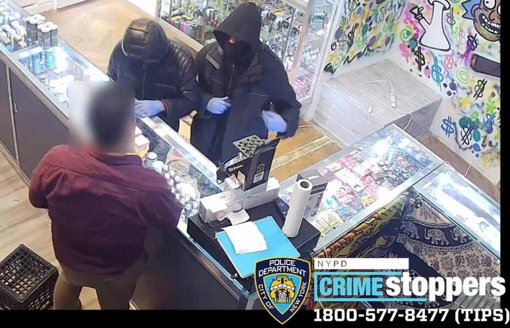 SEE IT: Pot lucky armed bandits swipe cash from cannabis supply shop on Lower East Side 1 Screen Shot 2021-12-28 at 3.25.31 PM