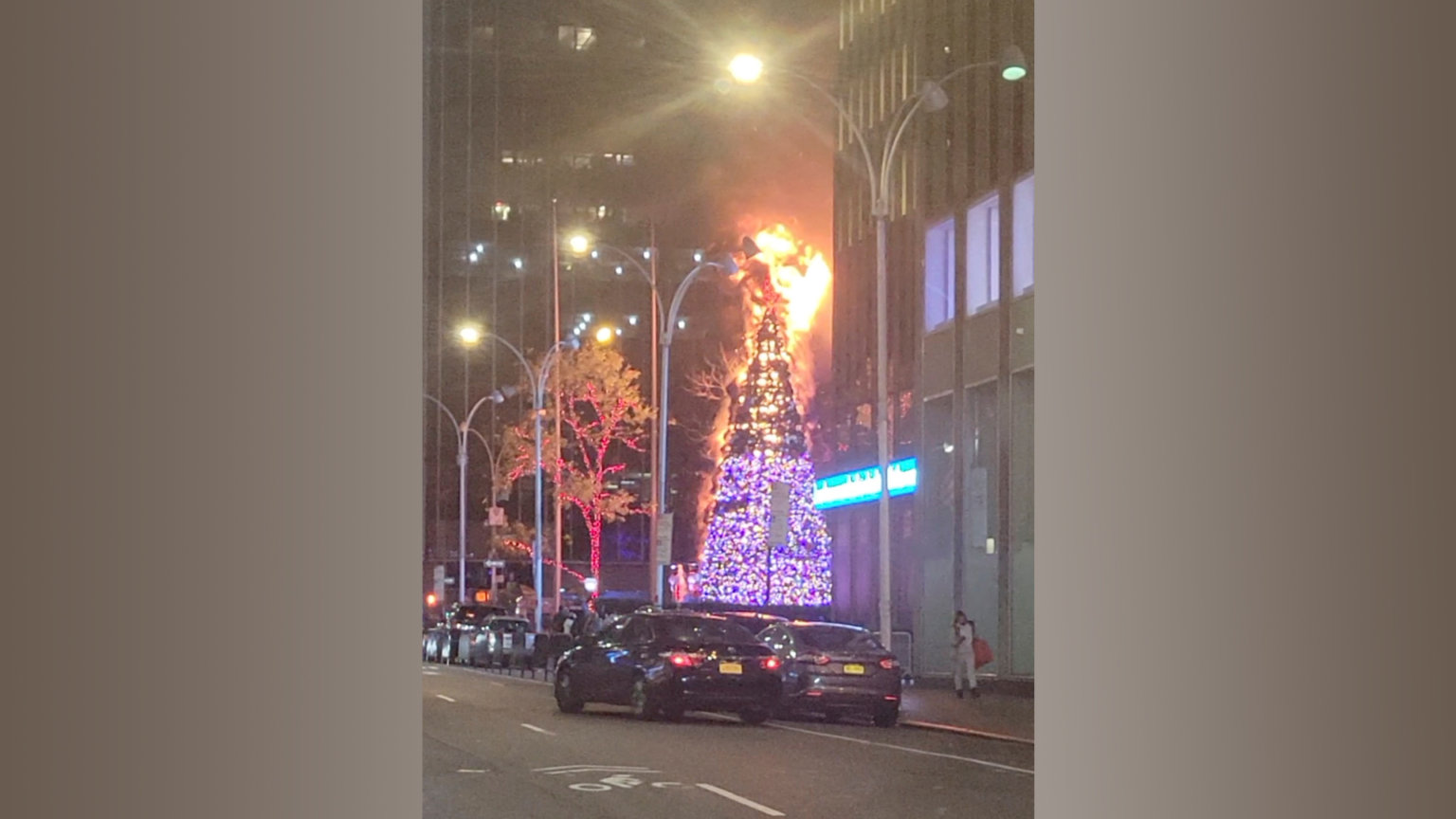 Fox News Christmas tree in New York City set ablaze, man arrested