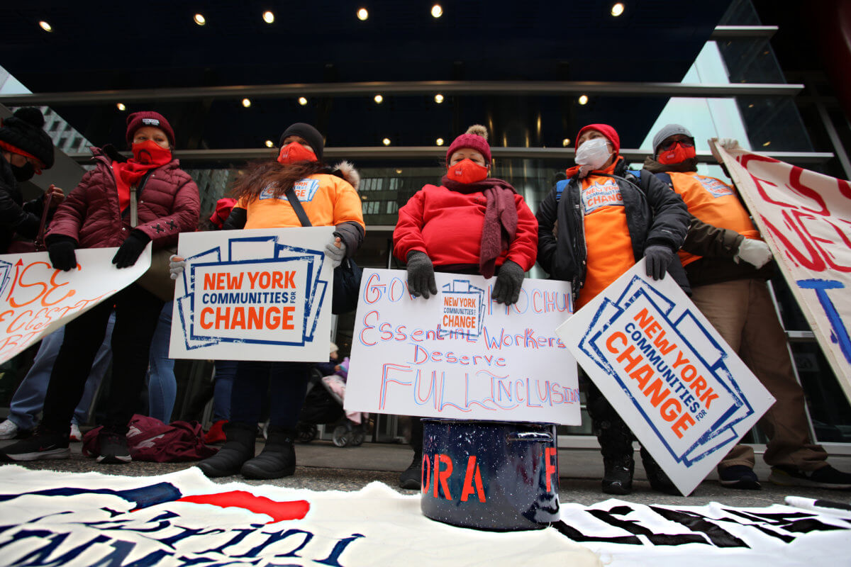 Roadblock: Excluded workers block Midtown traffic as they seek $3 billion more in relief from Hochul 11