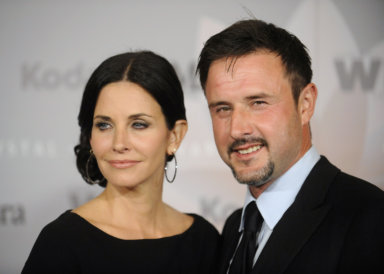 Actors Courteney Cox and her husband David Arquette attend the 2010 Women in Film Crystal+Lucy Awards in Los Angeles