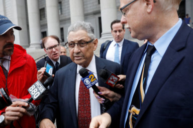 Former New York Assembly Speaker Sheldon Silver leaves federal court after his sentencing hearing following his conviction on federal corruption charges in Manhattan