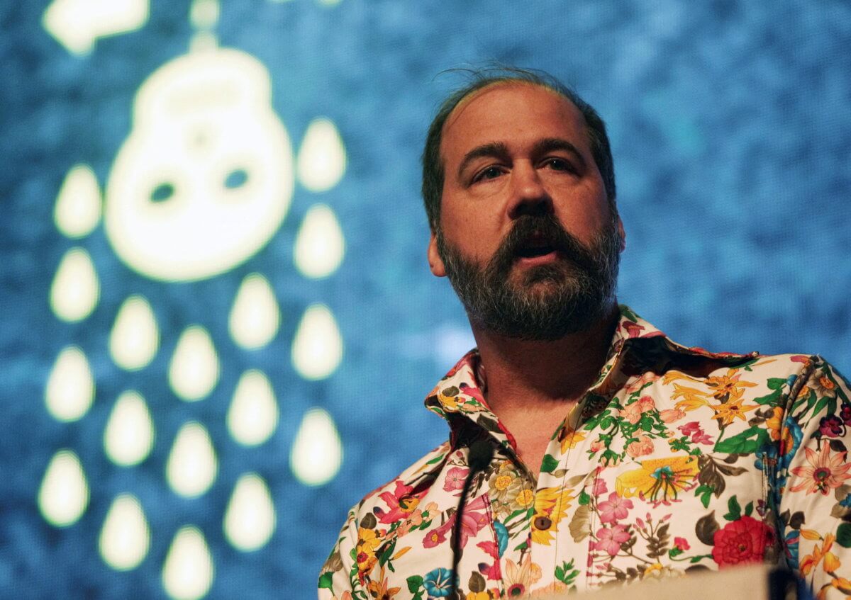 FILE PHOTO: Former Nirvana bassist Krist Novoselic speaks to guests at the premiere of the “Nirvana: Taking Punk to the Masses” at the Experience Music Project in Seattle