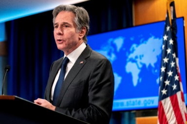 FILE PHOTO: U.S. Secretary of State Blinken speaks about Russia and Ukraine at State Department in Washington