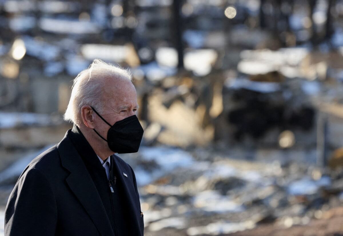 U.S. President Biden surveys wildfire damage in Colorado