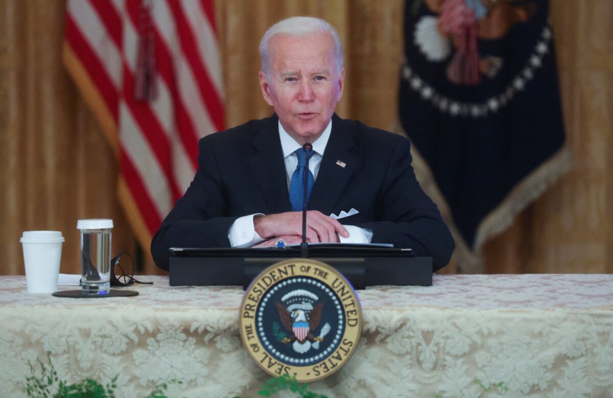 U.S. President Joe Biden speaks about inflation and lowering prices for families at White House in Washington