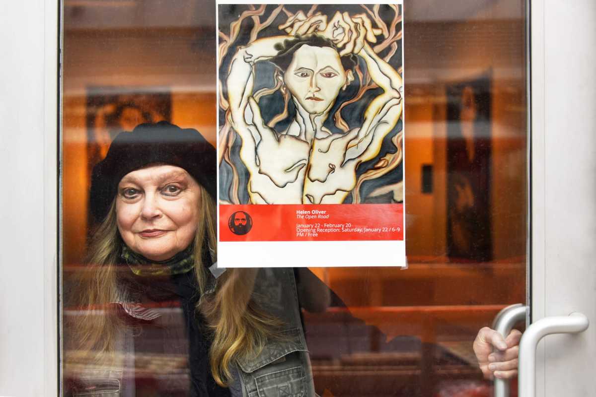 Helen Oliver at the Howl ! Gallery, site of her solo show.