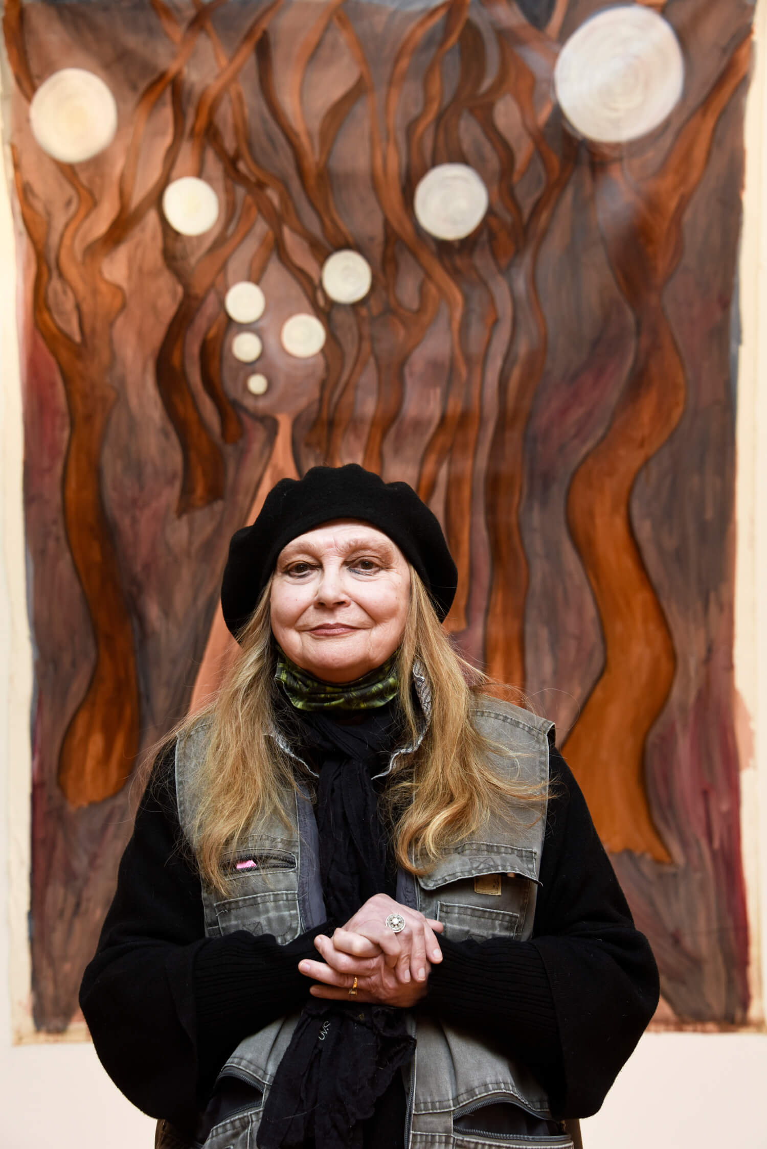 Helen Oliver with one of her more recent works