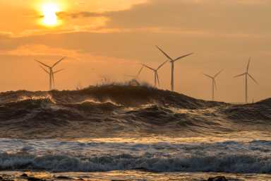 renewable energy wind farm at sea