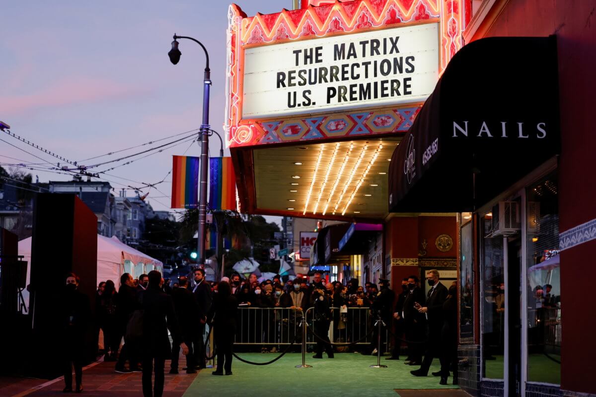 Red carpet for the premiere of The Matrix Resurrections in San Francisco
