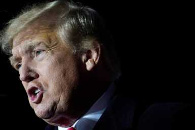 FILE PHOTO: Donald Trump holds a rally in Conroe, Texas