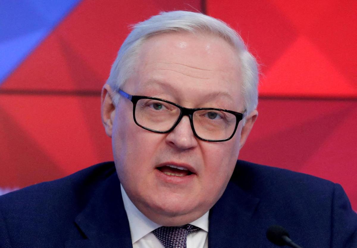 FILE PHOTO: Russian Deputy Foreign Minister Ryabkov speaks during a news conference in Moscow