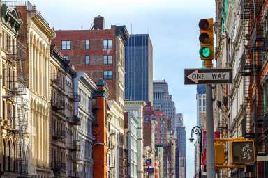 New York City Street Scene in SOHO