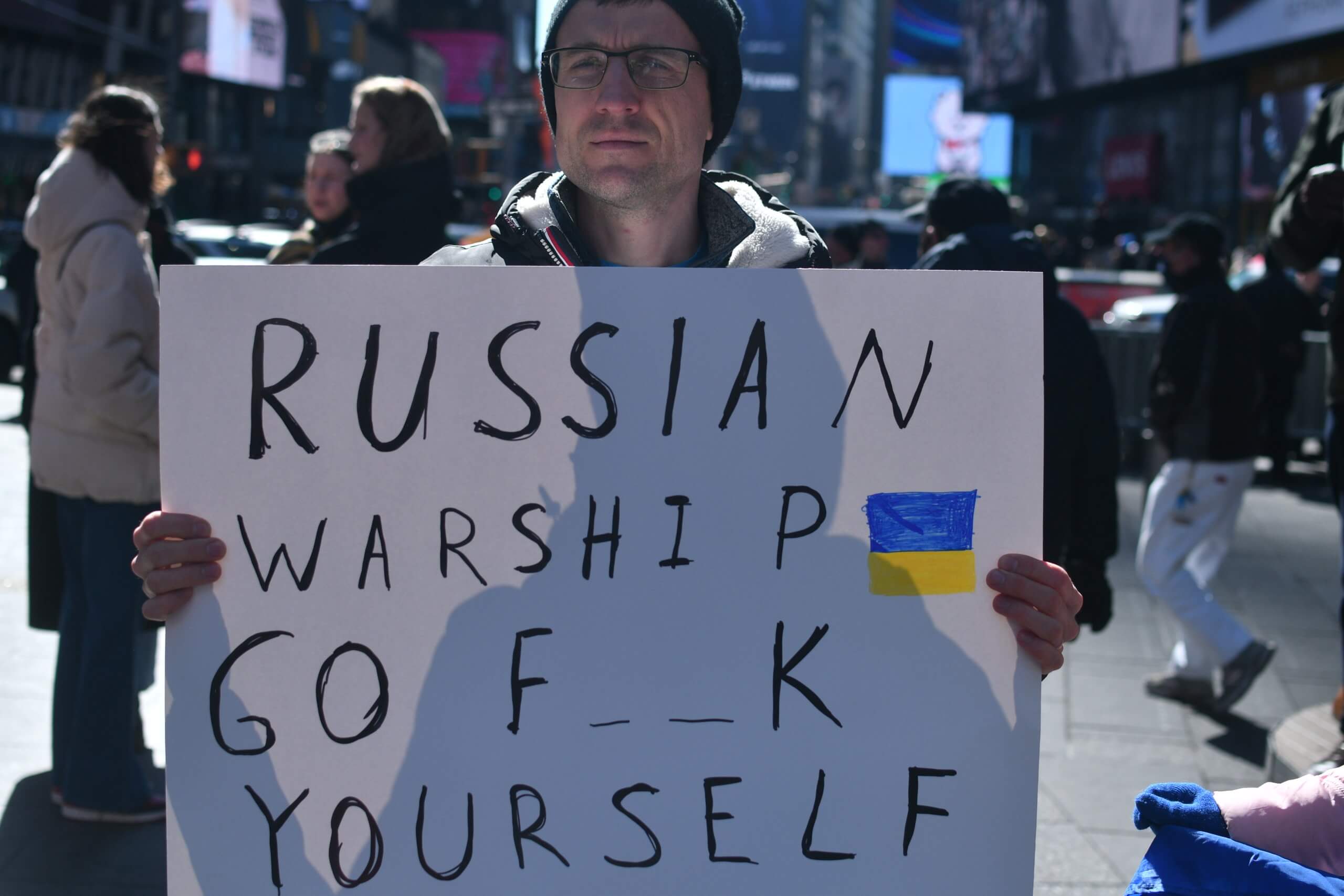 Photo Feb 26 1 29 50 PM scaled SEE IT: New York stands united with Ukraine at latest rally in Times Square
