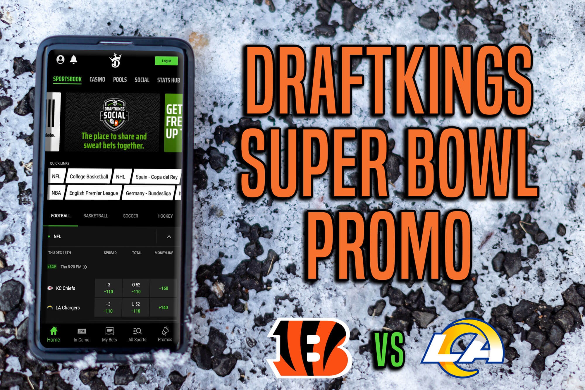 DraftKings promo code offers last chance for 56 to 1 Super Bowl odds