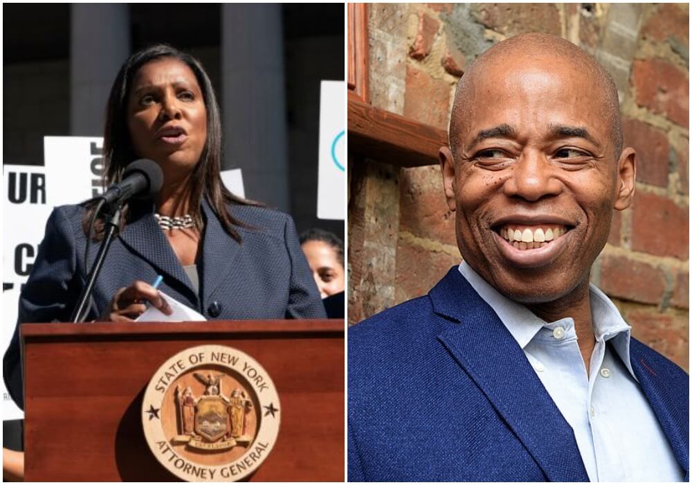 Letitia James and Eric Adams
