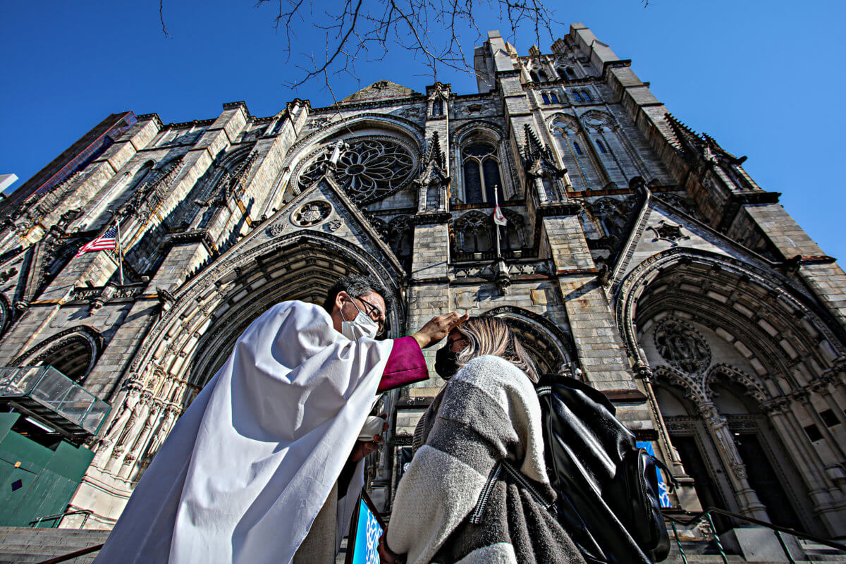 The Cathedral of St. John the Divine hosts outdoor imposition of ashes 2
