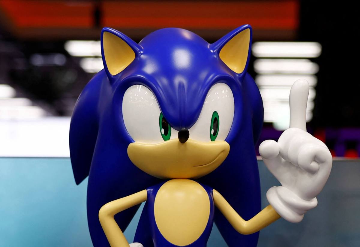 A model of Sega character ‘Sonic the Hedgeho’g is pictured at tis headquarters in Tokyo