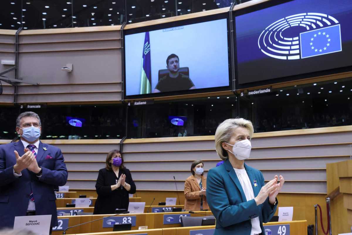 The European Parliament special session to debate its response to the Russian invasion of Ukraine, in Brussels
