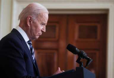 U.S. President Joe Biden speaks about Russia’s attack on Ukraine in Washington