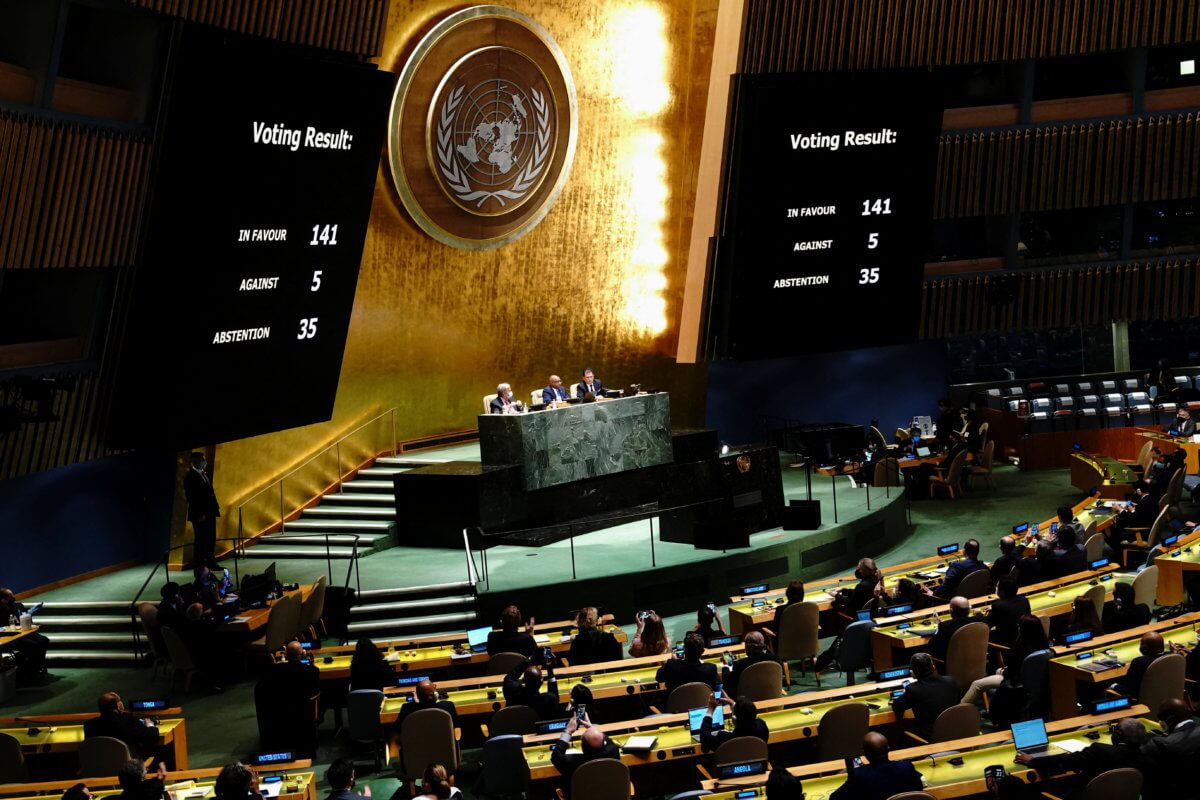 11th emergency special session of the U.N. General Assembly on Russia’s invasion of Ukraine, in New York City