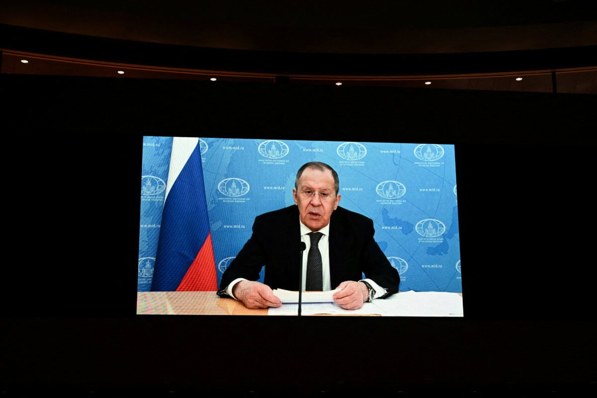 FILE PHOTO: Russian Foreign Minister Sergei Lavrov addresses the Conference on Disarmament, in Geneva