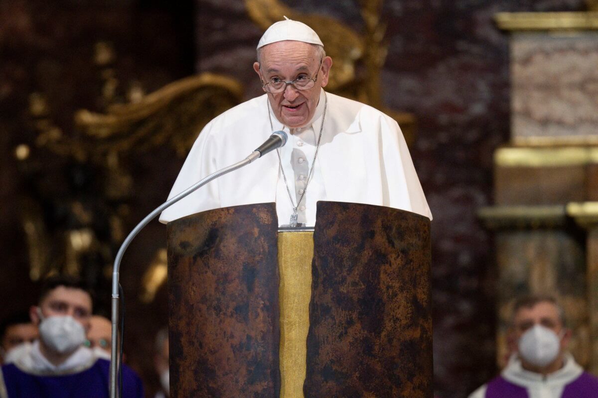 Pope attends mass on the 400th anniversary of the Canonisation of St Ignatius of Loyola, in Rome