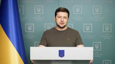 FILE PHOTO: Zelenskiy urges Russians to protest plant attack