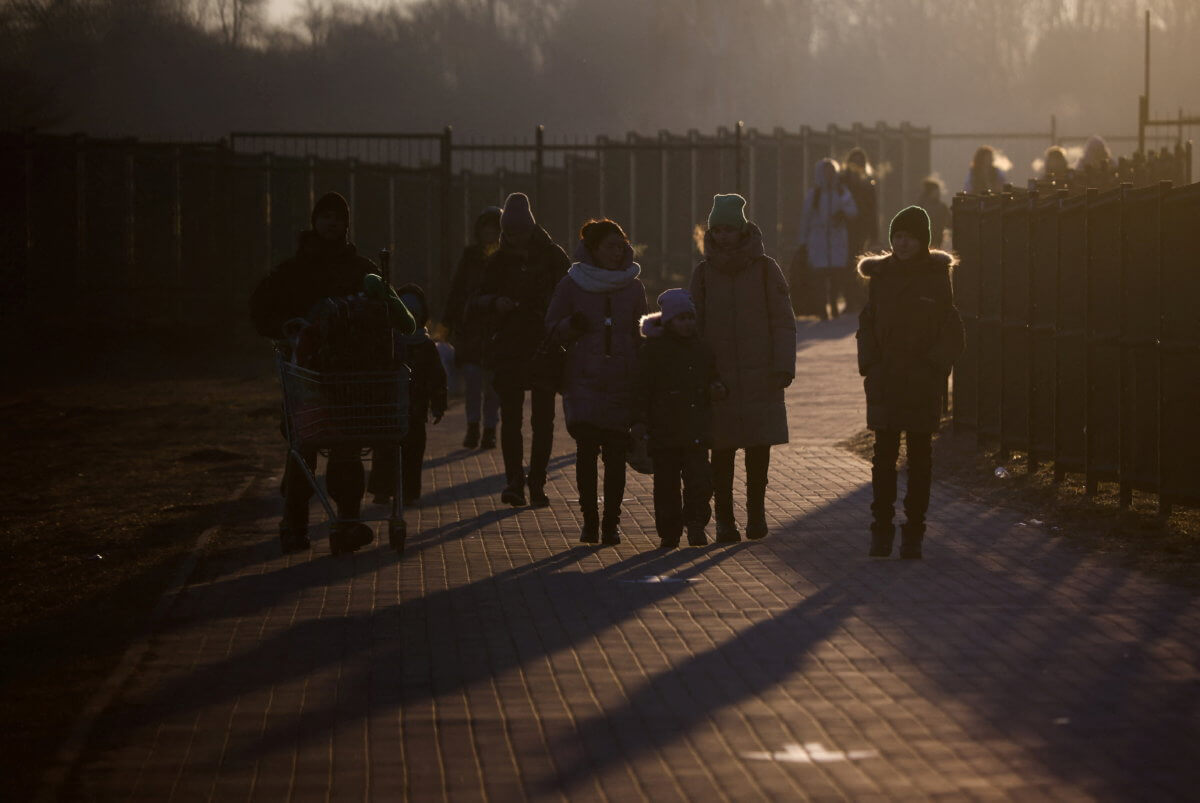 People flee Russia’s invasion of Ukraine, in Medyka