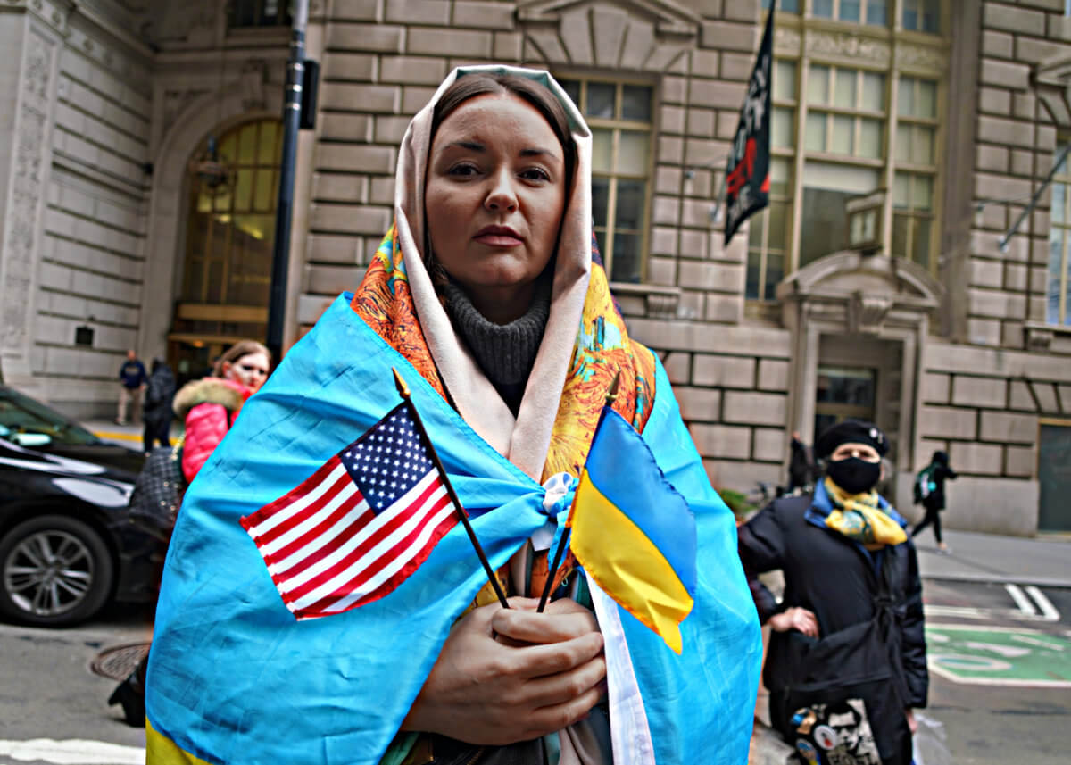 Mayor, dignitaries raise Ukrainian flag in support of embattled country in Lower Manhattan 7