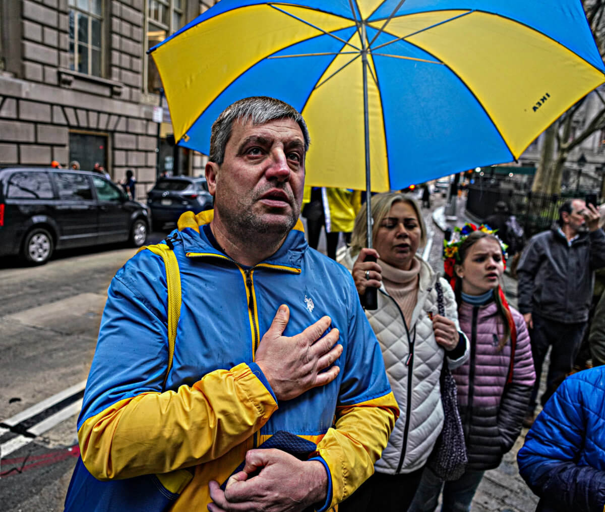 Mayor, dignitaries raise Ukrainian flag in support of embattled country in Lower Manhattan 8