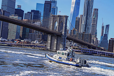 NYPD Harbor Unit boat on the East River