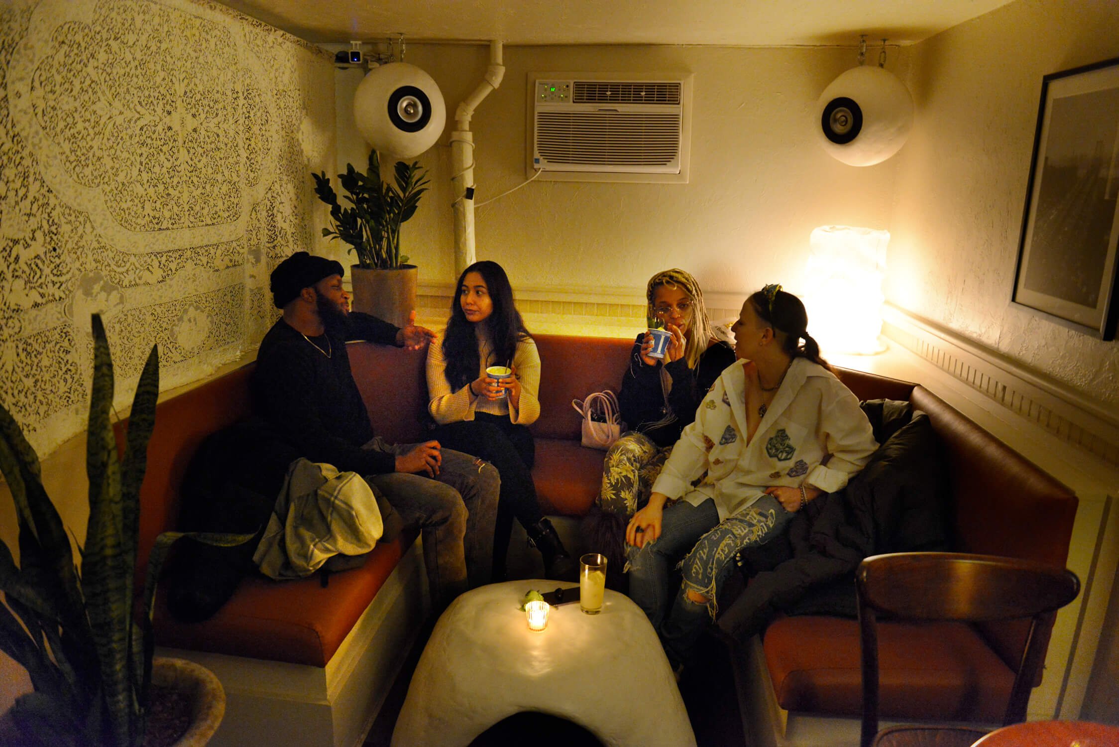 Patrons hanging out