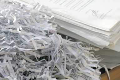 Confidential documents being shredded