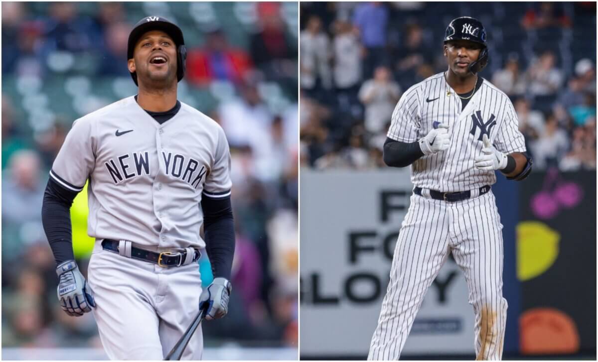 Aaron Hicks (left) and Miguel Andújar (right).