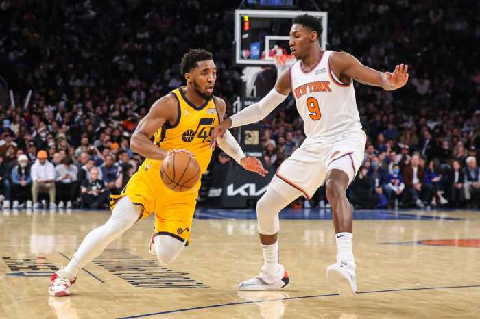 Utah Jazz guard Donovan Mitchell and New York Knicks guard RJ Barrett.