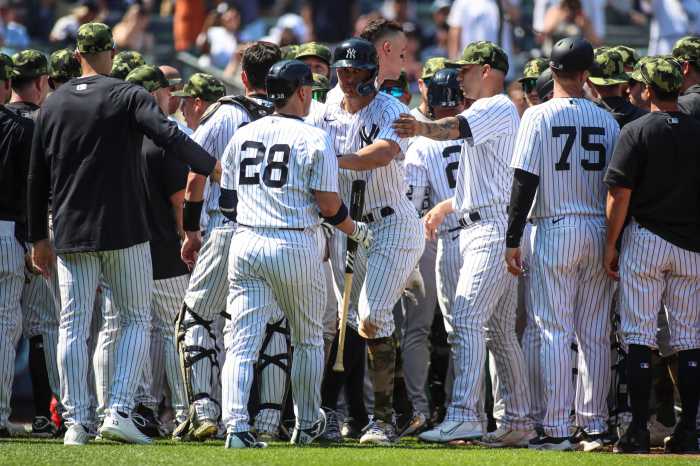 Yankees and White Sox dugouts empty in the 5th inning, after Josh Donaldson's incendiary comments.