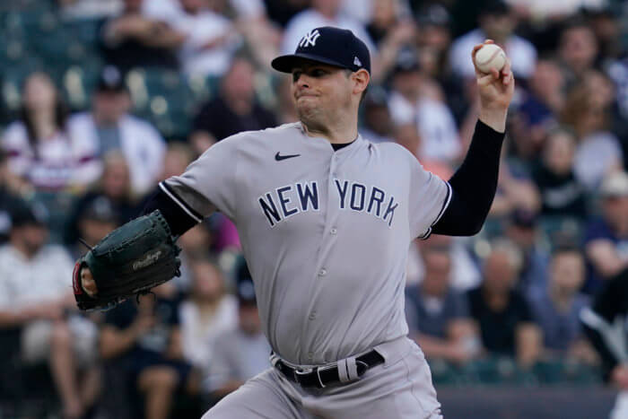 Yankees starting pitcher Jordan Montgomery throws against the White Sox.