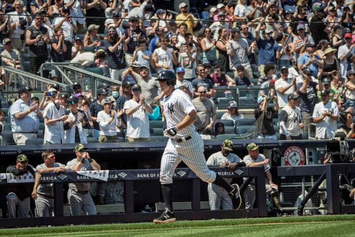 Yankees' DJ LeMahieu heads for home after hitting a grand slam in the 2ns inning.